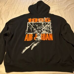 Jordan Black Hoodie with Red Logo